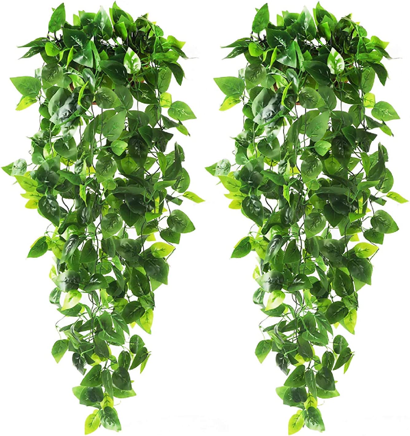 2 Hanging 3.6ft Artificial Plants, Green