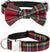 Adjustable Scottish Tartan Bowtie Dog Collar Size S Red