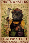 Vintage black cat metal tin sign, 12 x 8 inch