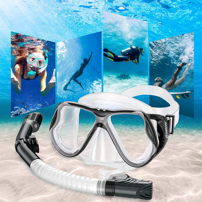 Professional snorkeling equipment, (White Black)