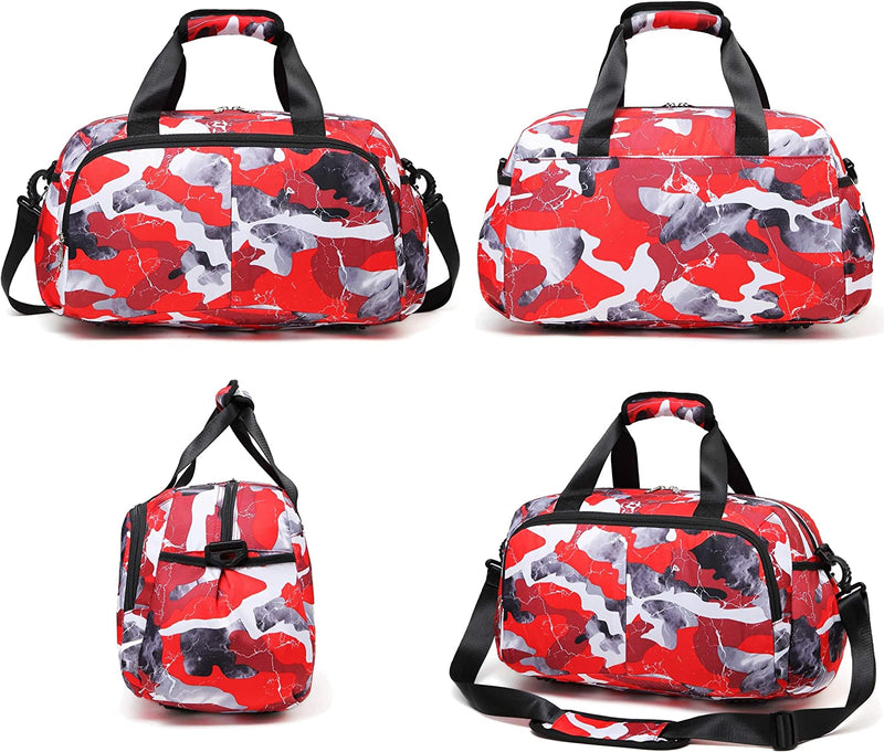 Traveler duffel bag, (16" L x 9.5" H x 8.5" W) Red camo