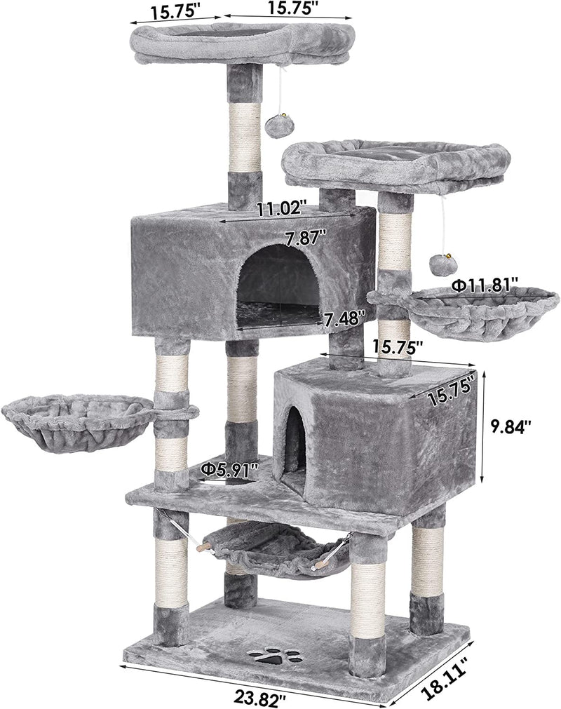 Multi-Level Cat Tree Condo, Color(Light Grey)