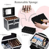 Box Makeup Train Case Nail Polish Cosmetic Storage, black