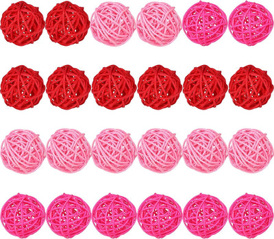 Rattan decorative spheres, 24 pcs