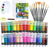 48 Pack Acrylic Paint Set, 10 Brushes 5 Canvas