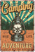 Camping Metal Sign Decor Vintage, 12x8 inches