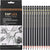 Professional Drawing Pencil Set, 12 Graphite Pencils (12B - 4H)