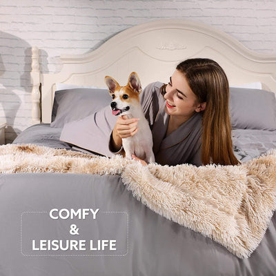 Reversible Long Shaggy Cozy Furry Blanket