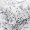 Set of sheets, white floral design, 1 bedspread and 2 slipcovers