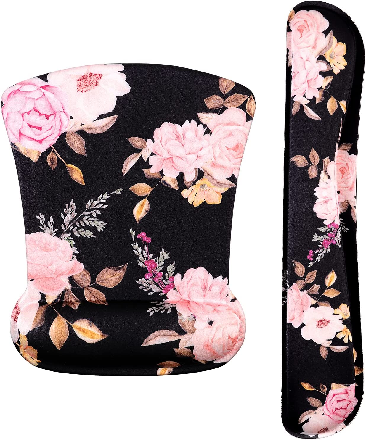 Keyboard Wrist Rest & Mouse Wrist Rest - Elegant Flowers