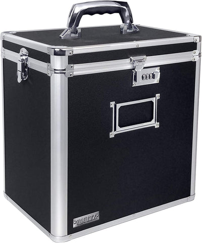 Vinyl Record Case, 50 Record Capacity,14.4 x 13.4 x 9.6 Inches