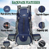 Hiking Backpack 50L Waterproof for travel,Grey