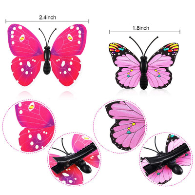 36 Pieces Butterfly Hair Clips (Pink, Dark Red)