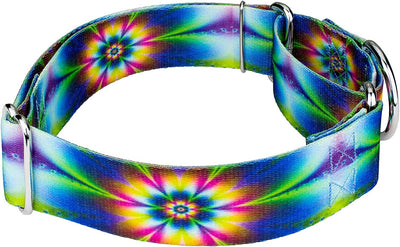 Mantingala Dog Collar 6.5 x 3.6 x 0.3 inches, (Dyed Flowers)