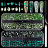 3D Nail Rhinestones for Acrylic Nail Art, Green