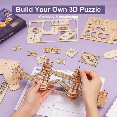 3D Wooden Puzzles DIY London Tower Bridge