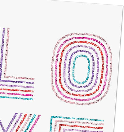 Valentine's Day Cards, Glitter Love (6 Cards with Envelopes)