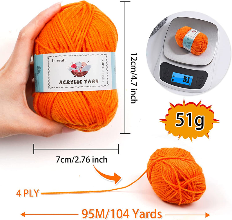 Large acrylic yarn balls, 73 pieces of crochet accessories.