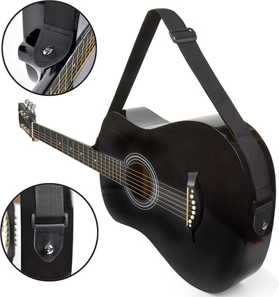 Beginner Acoustic Wood Guitar, 38 Inch, Black