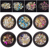 6 Boxes Mixed Nail Charms Nail Art Rhinestones, Blue