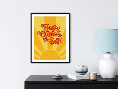 Beatles Lyrics Wall Art (Here Comes the Sun)