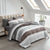 Light Gray and Brown Stripe 6 Piece Bedding Set