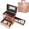 Cosmetic Box Nail Case Storage Organizer, rose gold