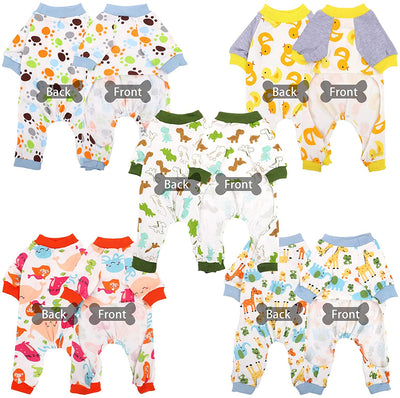 5 Pieces Pet Pajamas Dog Paw Dinosaur Mermaid Yellow Duck Giraffe