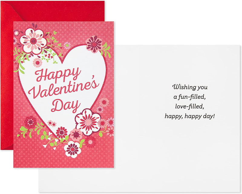 Valentine's Cards Hearts and Flowers 10 Cards with Envelopes