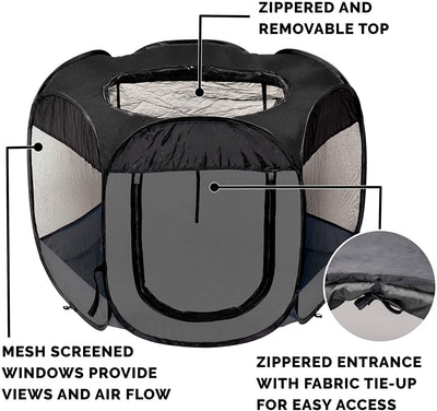 Indoor-Outdoor Pop Up Pet Tent,45x45x28inches,gray