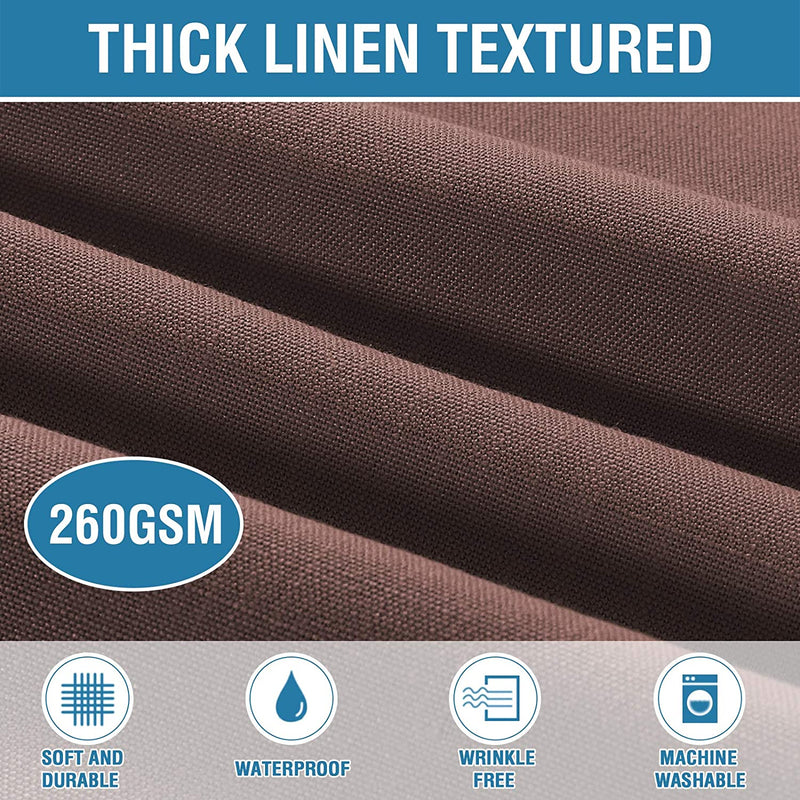 Round linen tablecloth, 54" X 80" (Color: Chocolate)