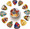 Set of 12 guitar picks with tin box, (mix 7)