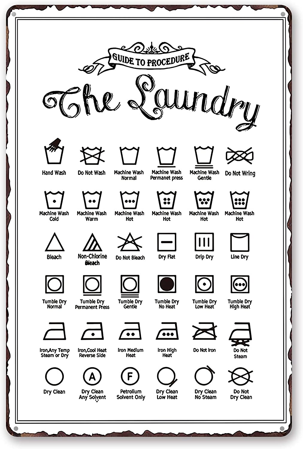 Vintage Style Decorative Metal Sign (Color: Laundry41)