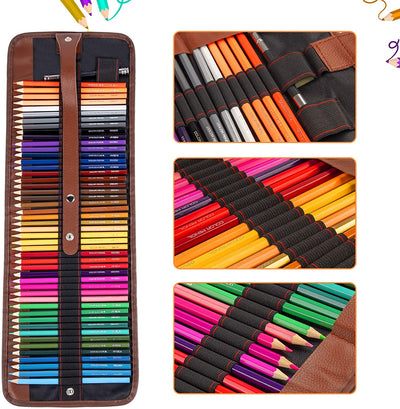 48 colored pencils with canvas roll-up case