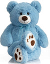 Giant Teddy Bear with Paw Prints 36 inches Blue