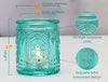 Vintage tealight holders, turquoise blue, 12-ct.