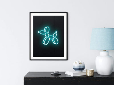 Poster Neon Balloon Dog Decor