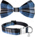 Adjustable Scottish Tartan Bowtie Dog Collar Size S Light Blue