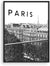 Paris painting in black and white, wall decoration, 30 x 40 cm