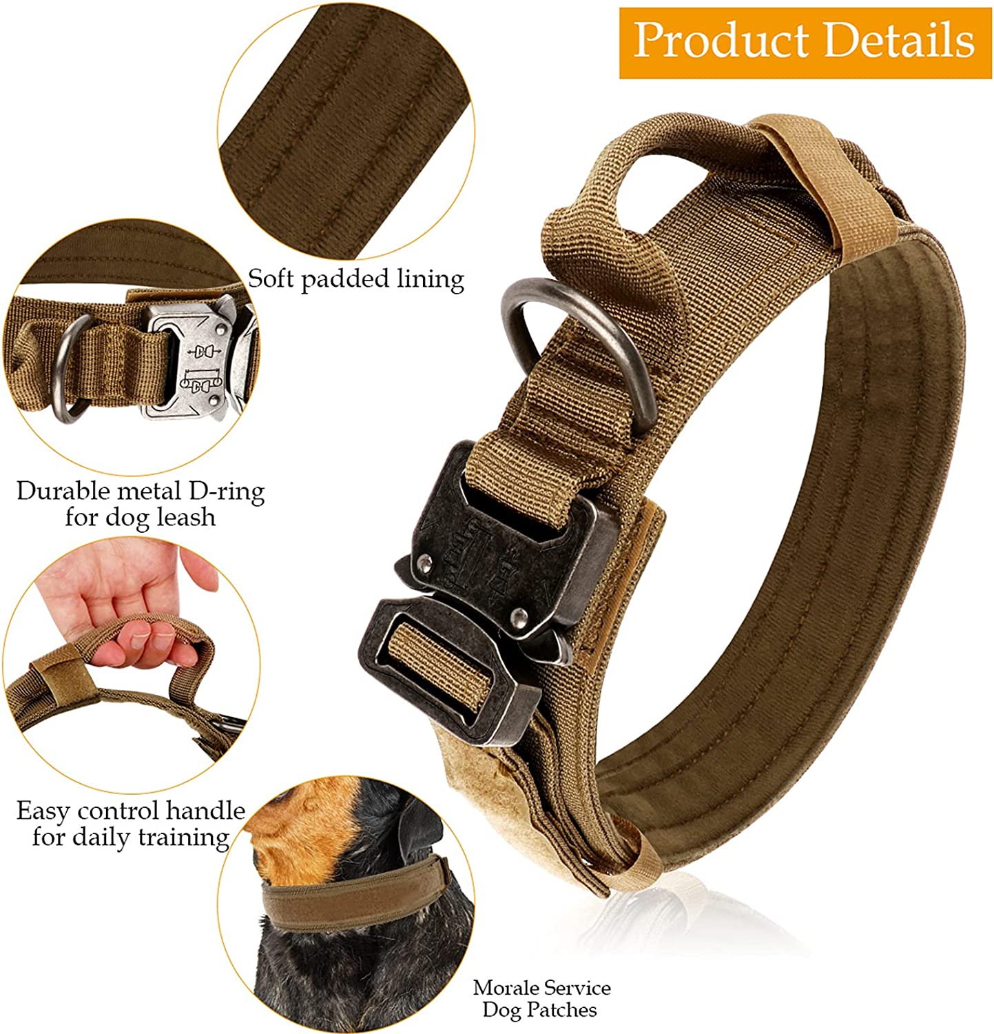 Tactical Pet Dog Harness Set (Color: Khaki, L)