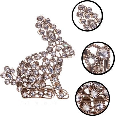 Set of 3 Crystal Bunny Easter Decorations (Silver)