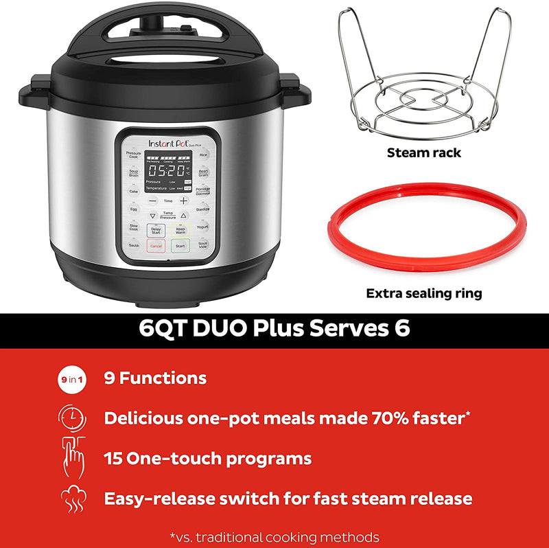 Duo Plus 6 Quart 9-in-1 Electric Pressure Cooker, Slow