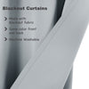 Thermally insulated blackout curtains, 8 grommets / rings per panel