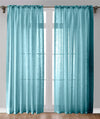 2 Linen Sheer Curtain Panels (Turquoise, W35 X L54)