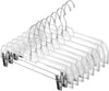 Clear Thin Sturdy Hangers with Adjustable Clips, Chrome Swivel Hook, 14 Inch, 25 Count