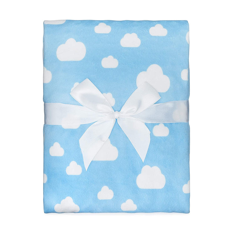 Reversible Soft Blanket, Large (Blue Clouds)