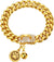 18 karat gold Cuban chain. Width 14 mm with diamond buckle.