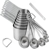 17-piece stainless steel measuring cups and spoons set