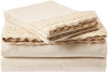 100% Microfiber 4-Piece Lace Sheet Set (Linen- (Queen)