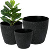 Planter Pots for Outdoor, 3 pack 14'', 11", 9 '', Black